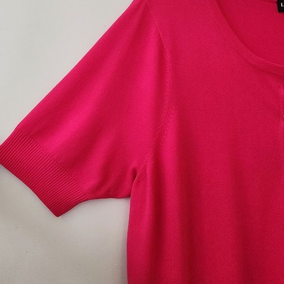 I.N. Studio Pink Cropped Short Sleeve Sweater womens size 18w - Picture 3 of 10